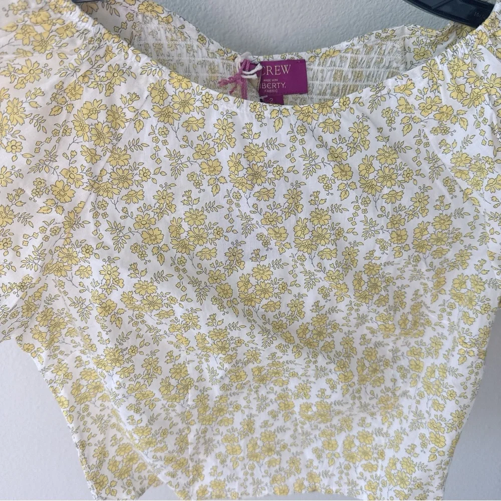 NWT J.Crew Fitted puff-sleeve top in Liberty™ Capel fabric